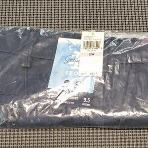 Izod Mens Saltwater 9.5 Inch Flat Front Chino Short-32W